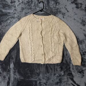 Rosanna Hand Knitted Mohair Wool Cardigan Size 40 Made in Italy Ivory